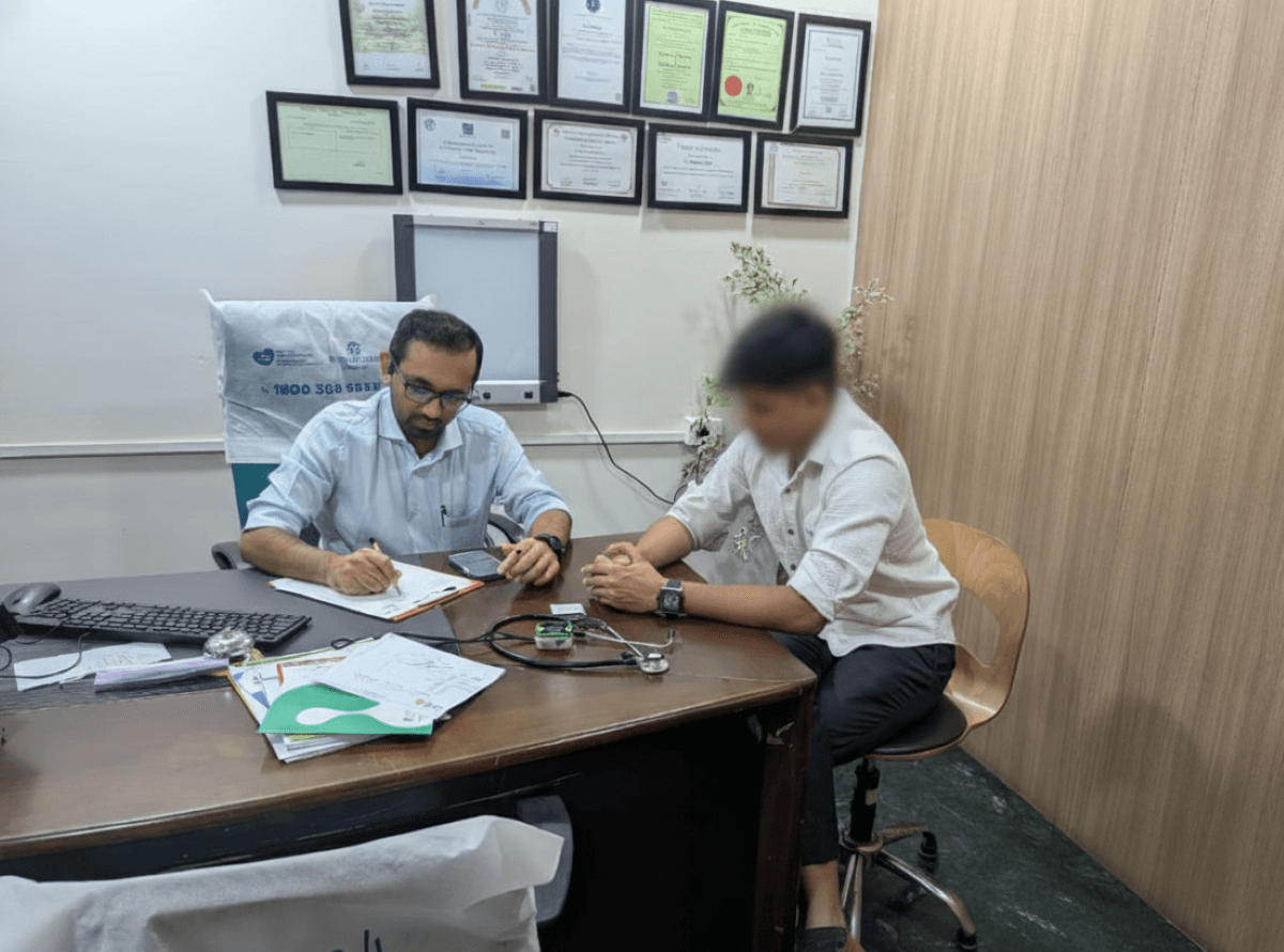 Dr. Patel attending ICU patient